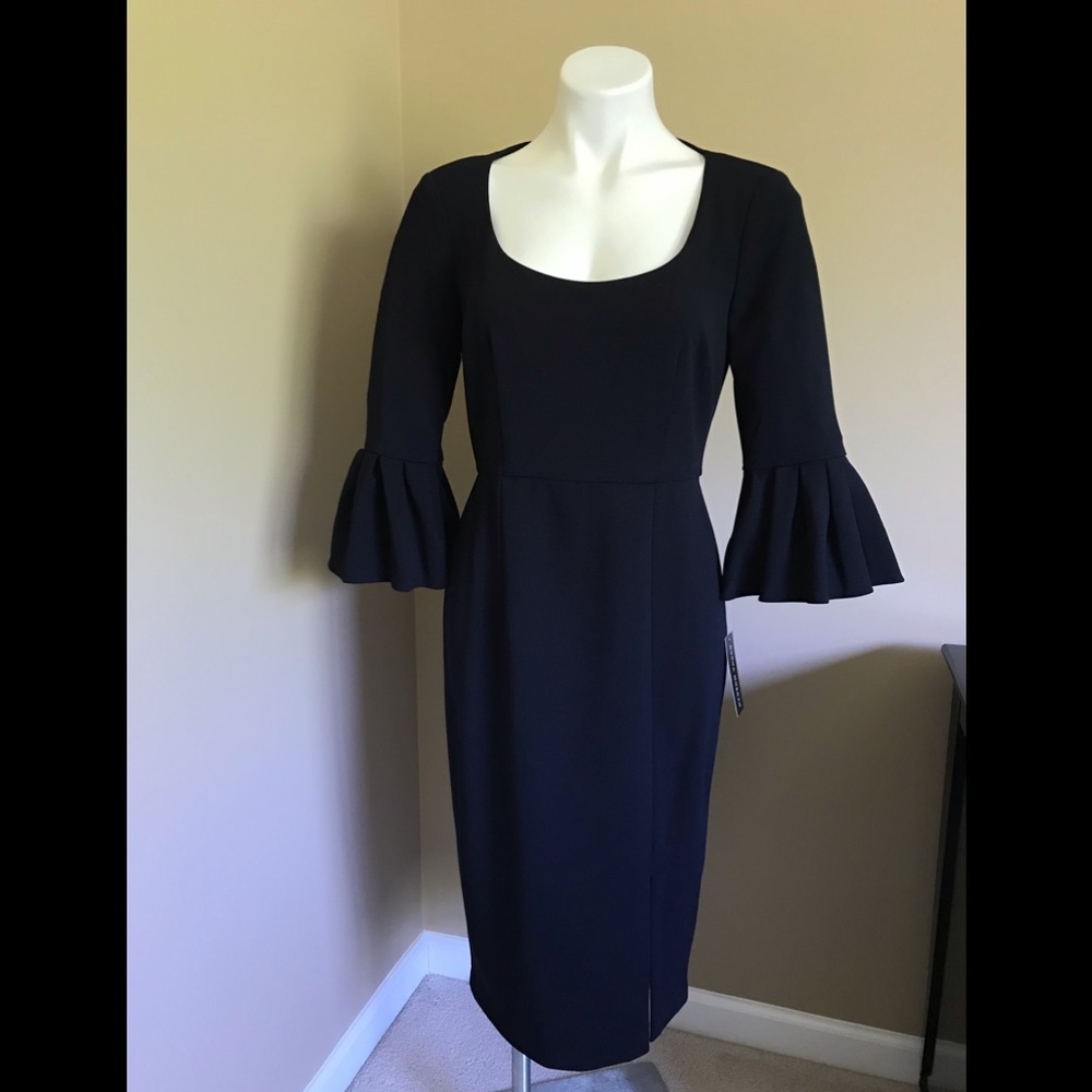 Donna Morgan Ruffle Cuff Sheath Dress